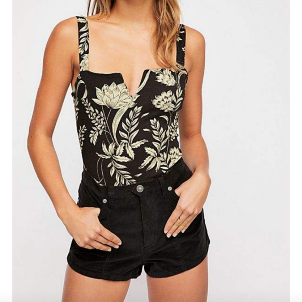 Free People Floral V-Wire Pippa Bodysuit